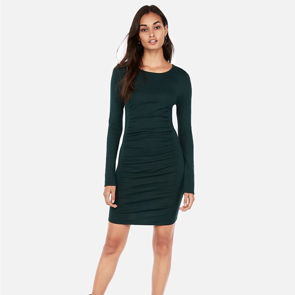Express ruched body con dress